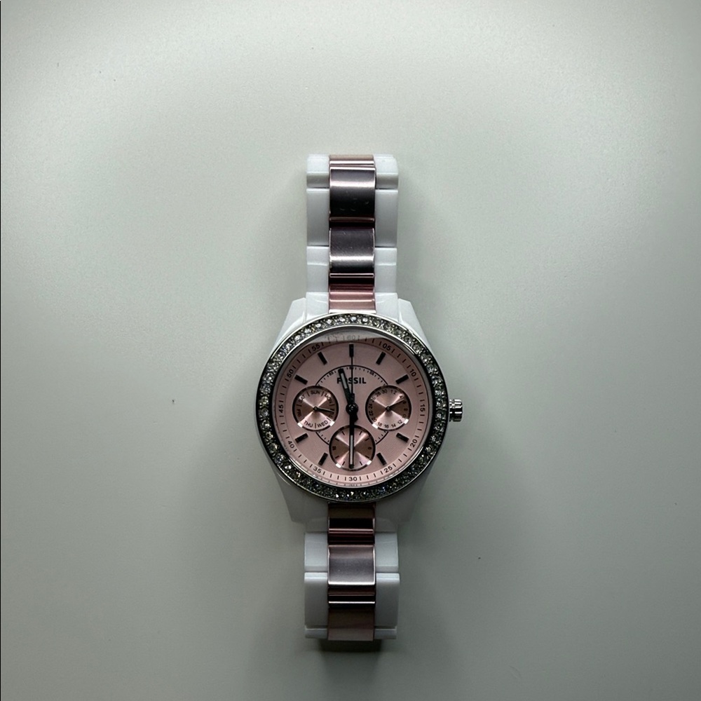 Fossil Women’s Silver and Pink Watch